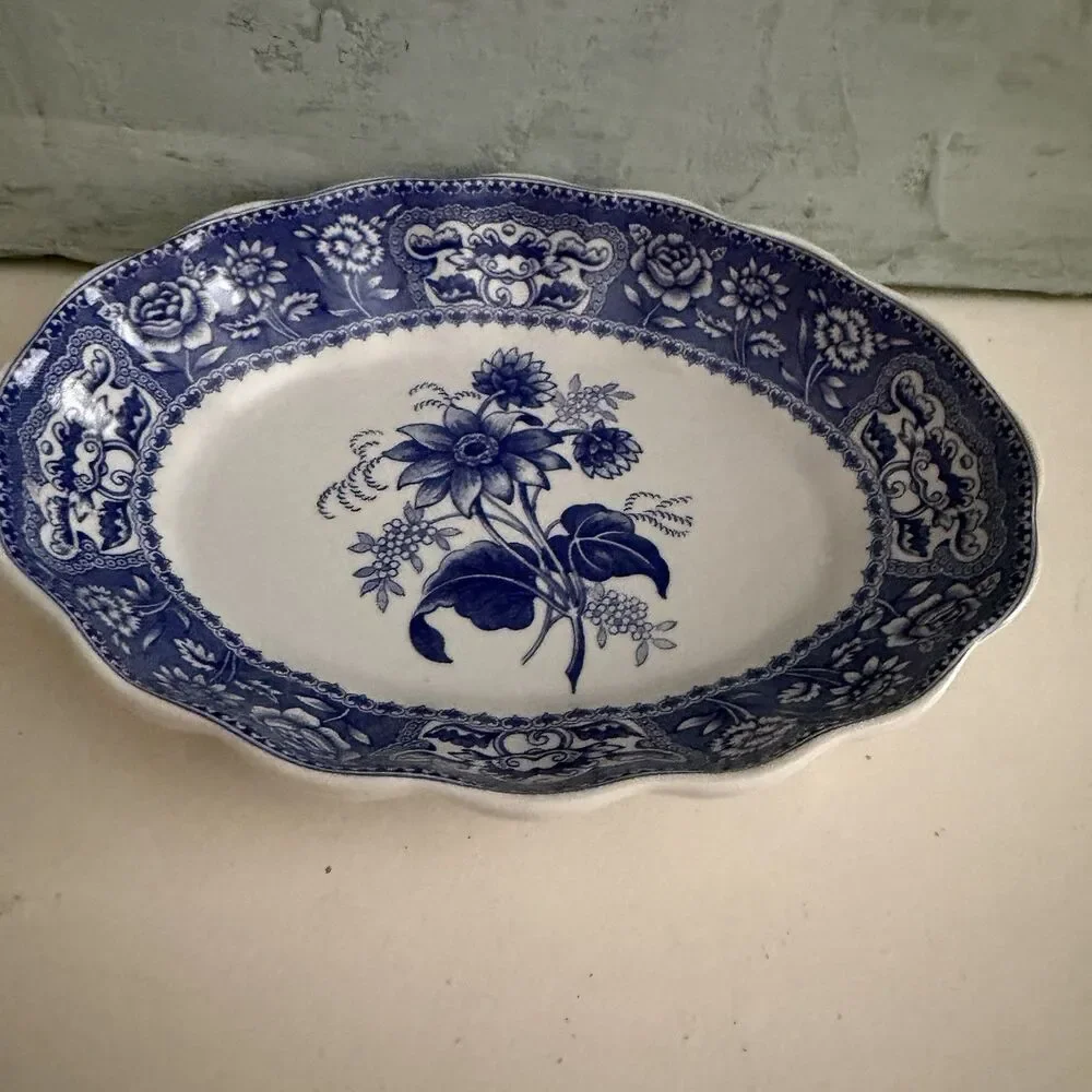 Spode Blue Room Oval Fluted Dish 6